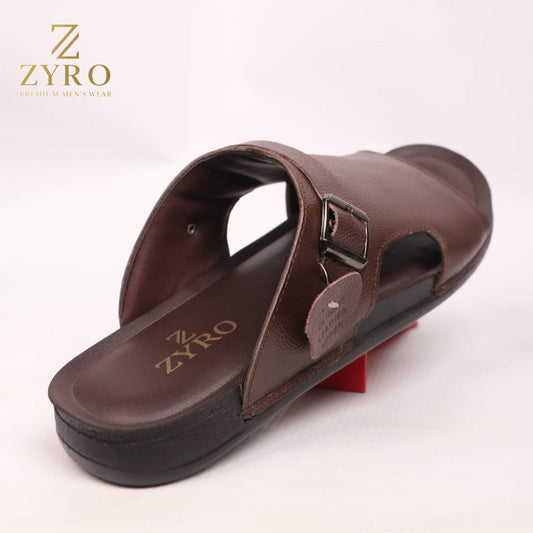 ZYRO Premium Cow Leather Slippers – Soft Medicated PU Sole Comfortable Sandals for Men