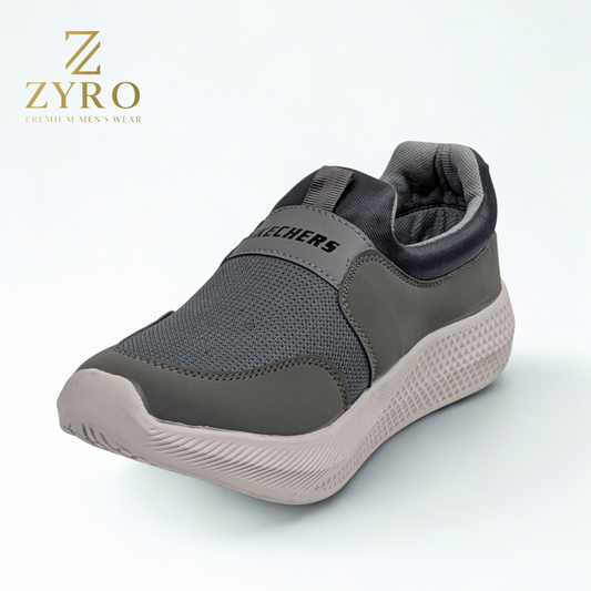 ZYRO Sketchers: Premium Comfort & Style Sneakers with White PU Sole & Air-Cooled Knit Upper