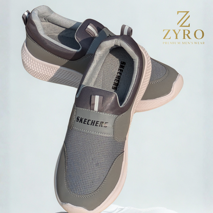 ZYRO Sketchers: Premium Comfort & Style Sneakers with White PU Sole & Air-Cooled Knit Upper