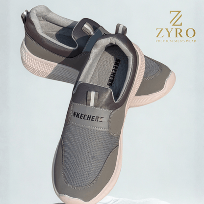ZYRO Sketchers: Premium Comfort & Style Sneakers with White PU Sole & Air-Cooled Knit Upper