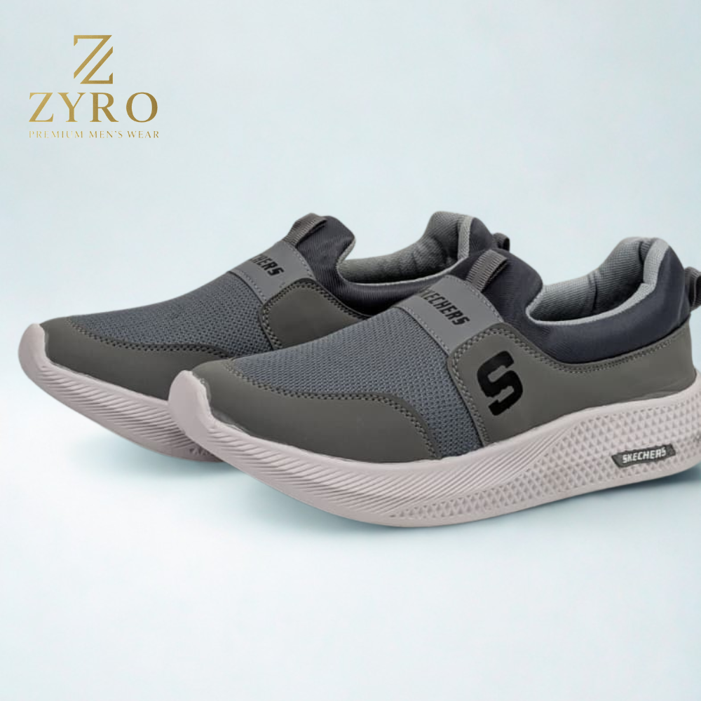 ZYRO Sketchers: Premium Comfort & Style Sneakers with White PU Sole & Air-Cooled Knit Upper