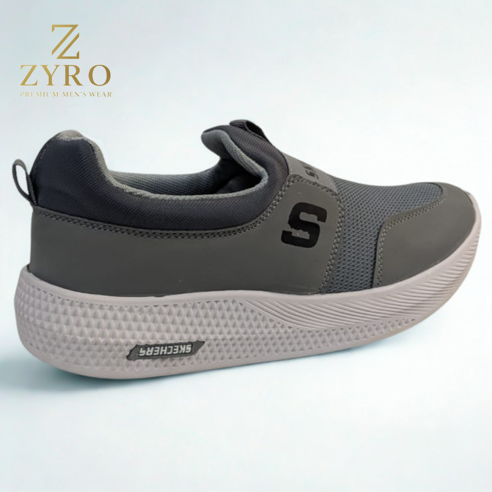 ZYRO Sketchers: Premium Comfort & Style Sneakers with White PU Sole & Air-Cooled Knit Upper