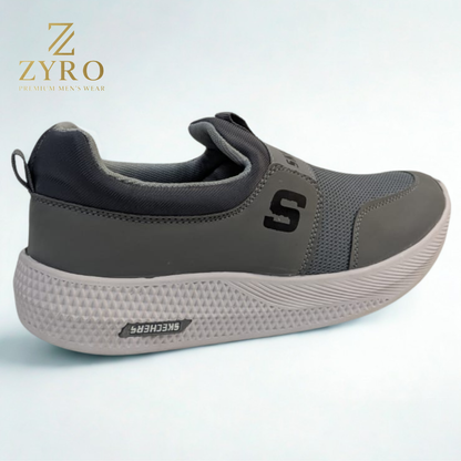 ZYRO Sketchers: Premium Comfort & Style Sneakers with White PU Sole & Air-Cooled Knit Upper