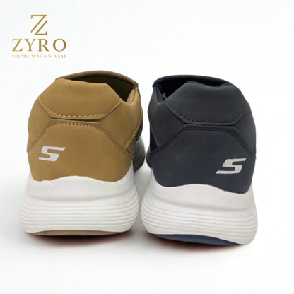 ZYRO Men's Perforated Tan Slip-On Comfort Sneakers
