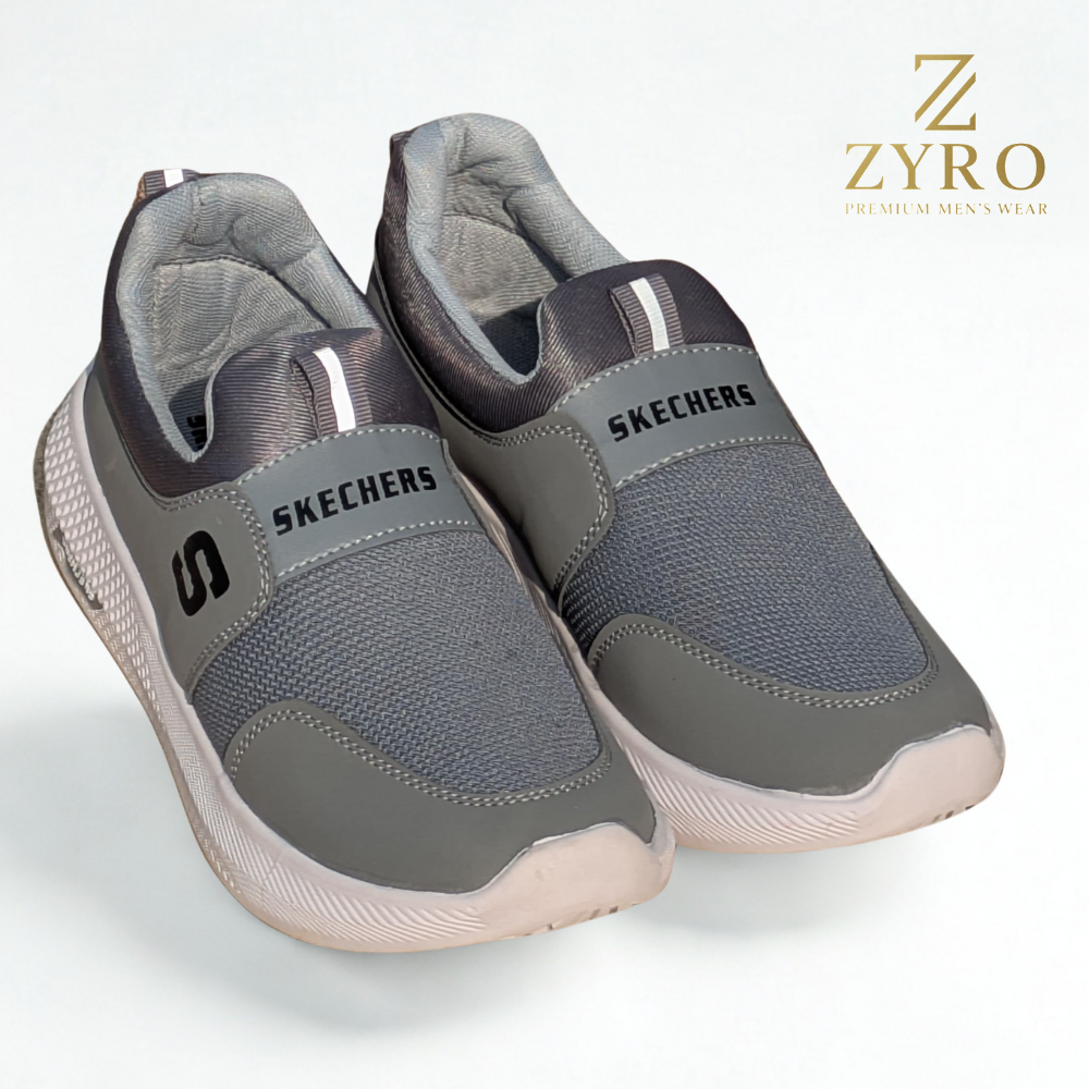 ZYRO Sketchers: Premium Comfort & Style Sneakers with White PU Sole & Air-Cooled Knit Upper
