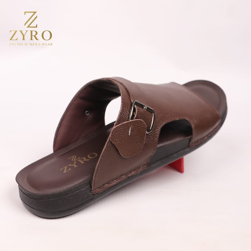 ZYRO Premium Cow Leather Slippers – Soft Medicated PU Sole Comfortable Sandals for Men