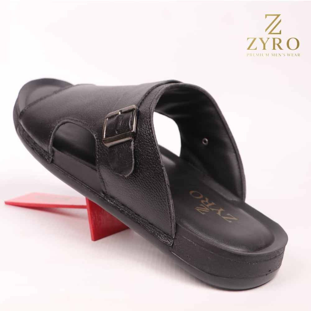 ZYRO Premium Cow Leather Slippers – Soft Medicated PU Sole Comfortable Sandals for Men