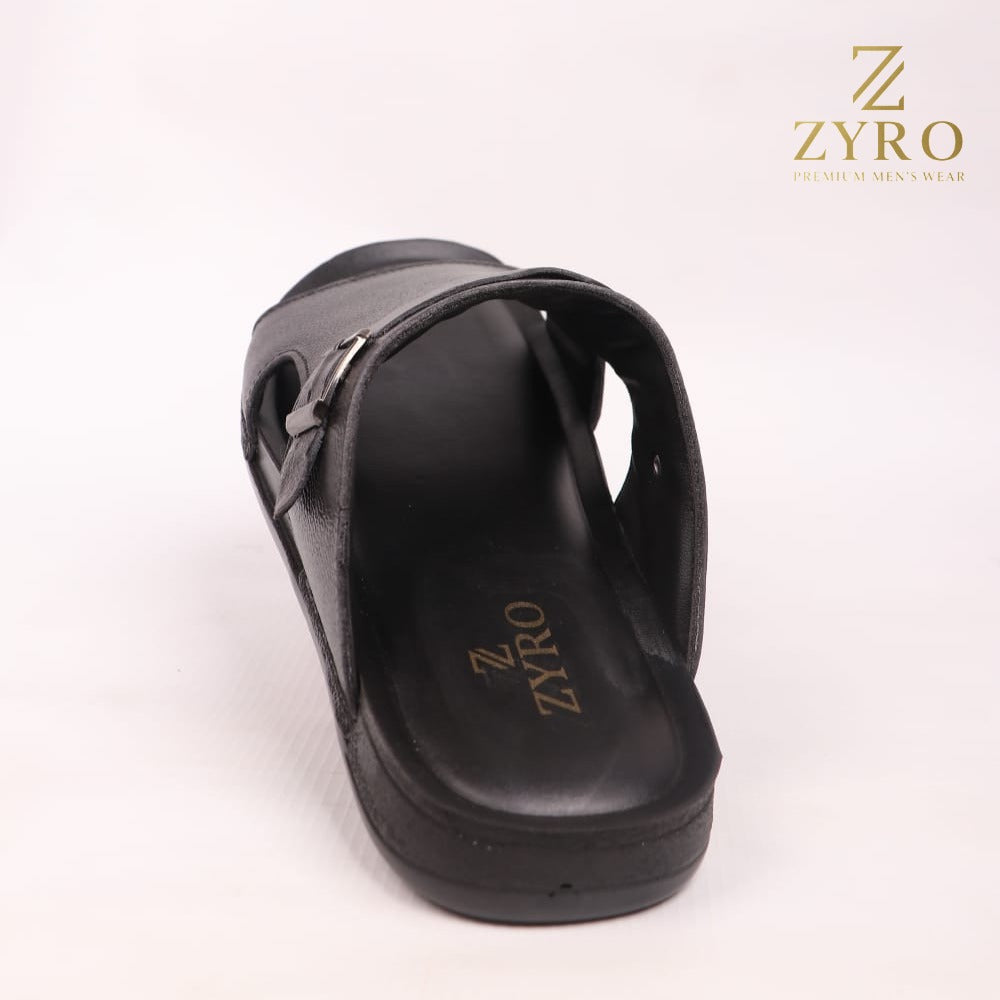ZYRO Premium Cow Leather Slippers – Soft Medicated PU Sole Comfortable Sandals for Men
