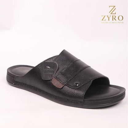 ZYRO Premium Leather Slippers – Cow Leather Upper with Soft PU Medicated Sole