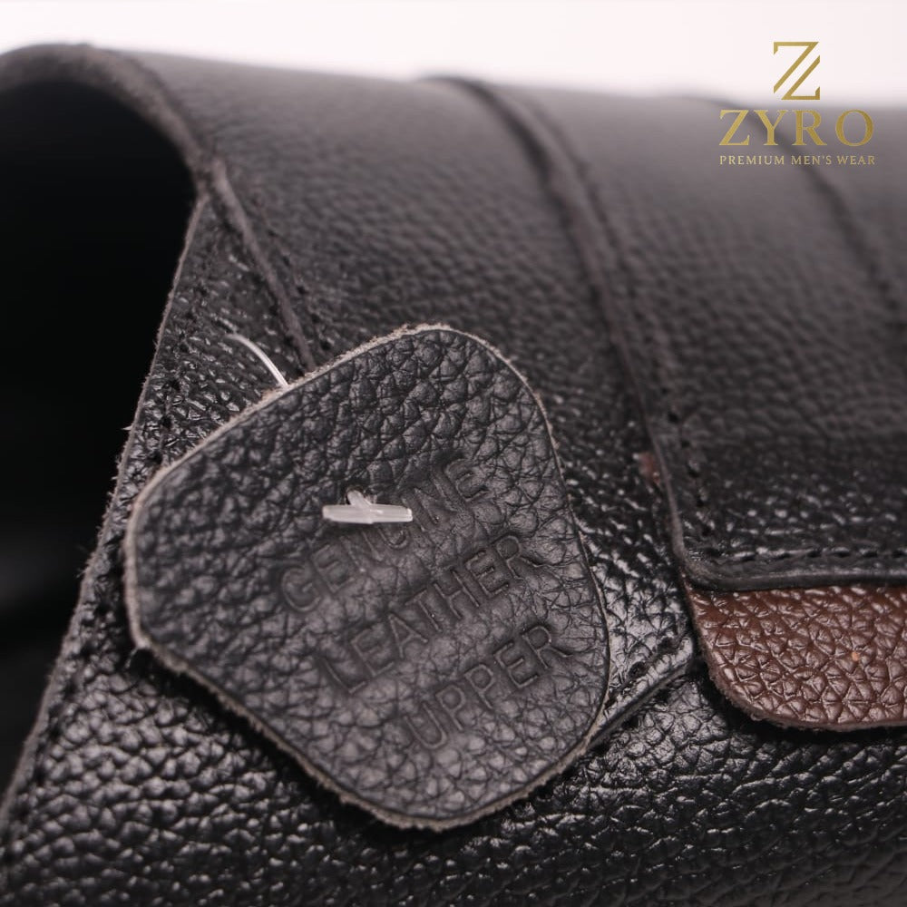 ZYRO Premium Leather Slippers – Cow Leather Upper with Soft PU Medicated Sole