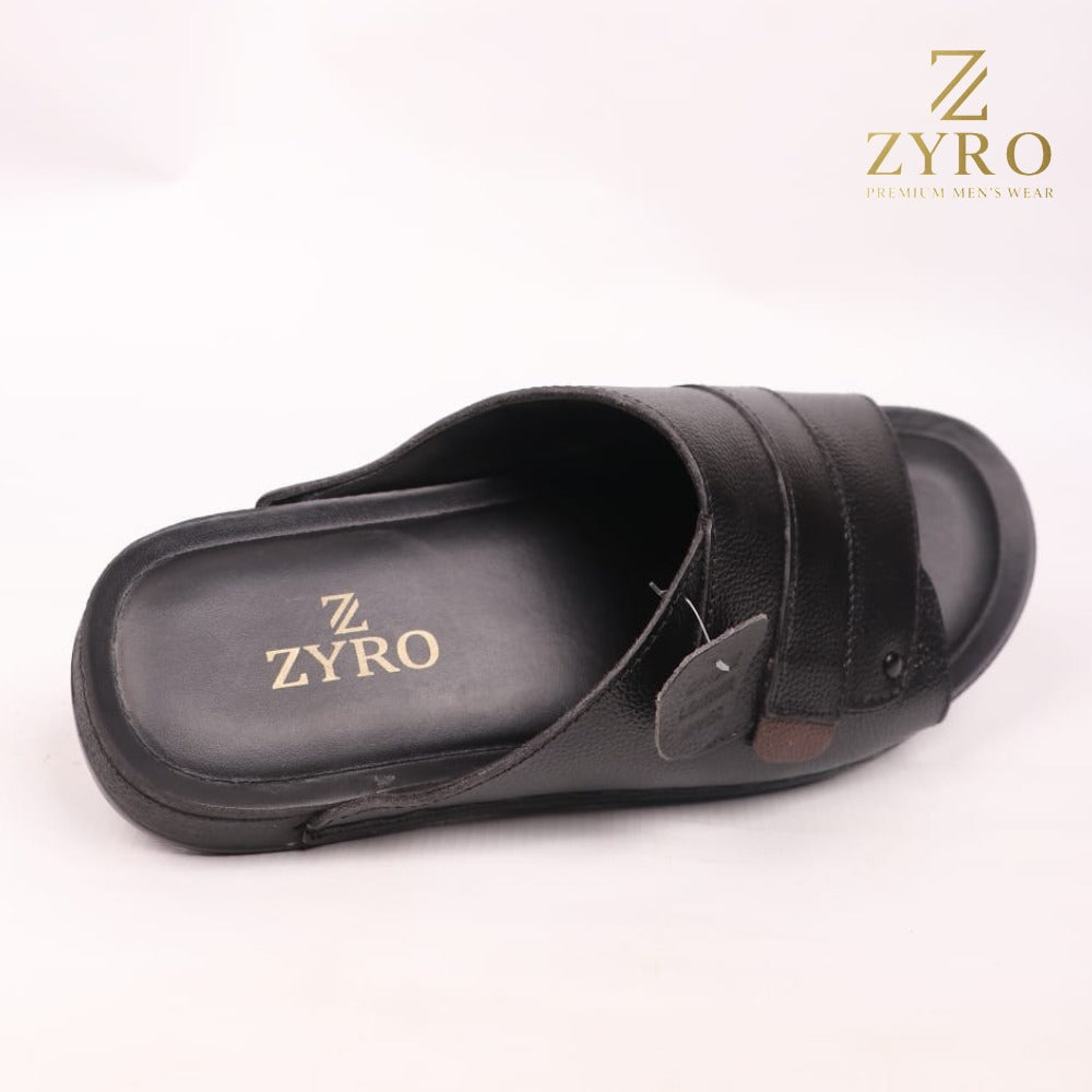 ZYRO Premium Leather Slippers – Cow Leather Upper with Soft PU Medicated Sole