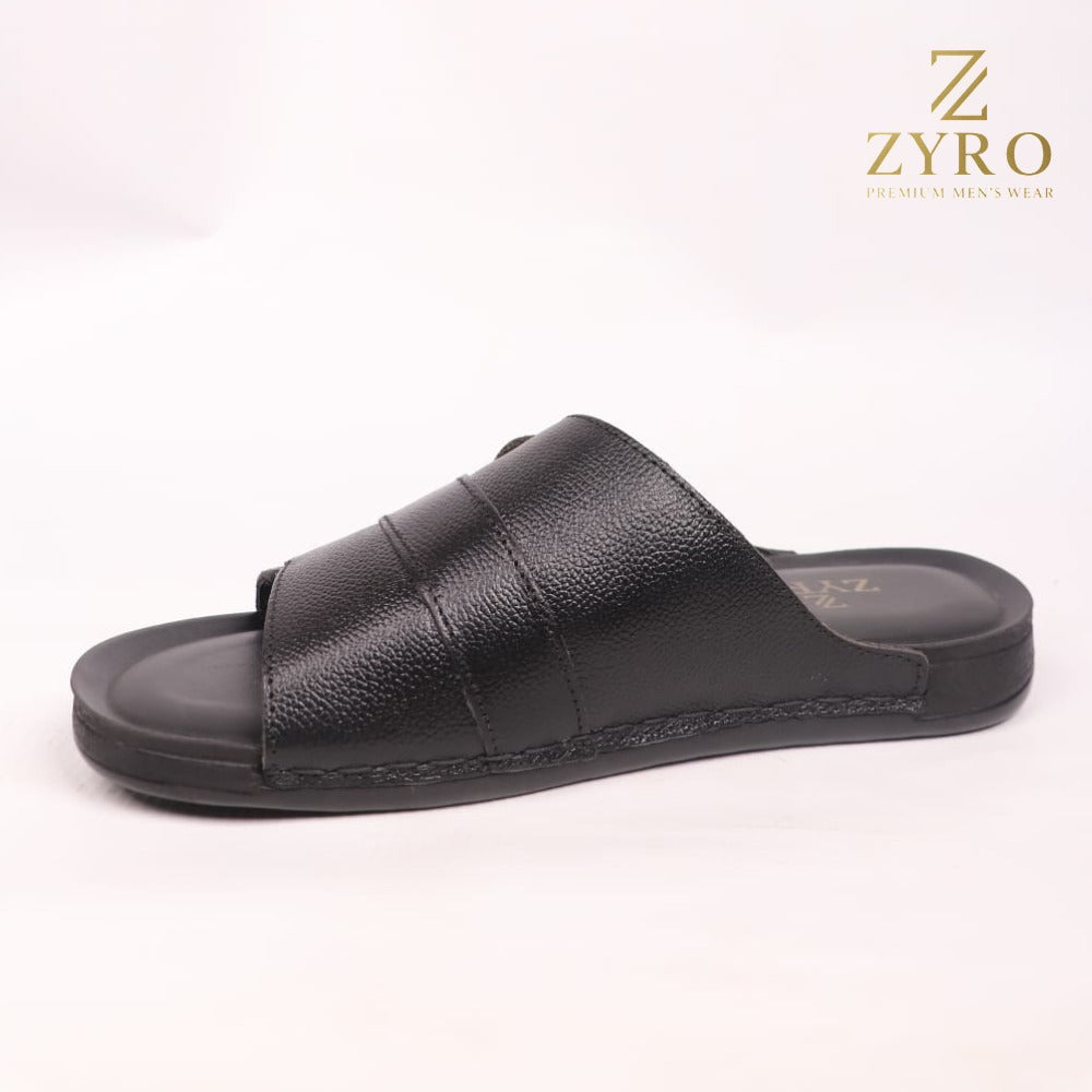 ZYRO Premium Leather Slippers – Cow Leather Upper with Soft PU Medicated Sole