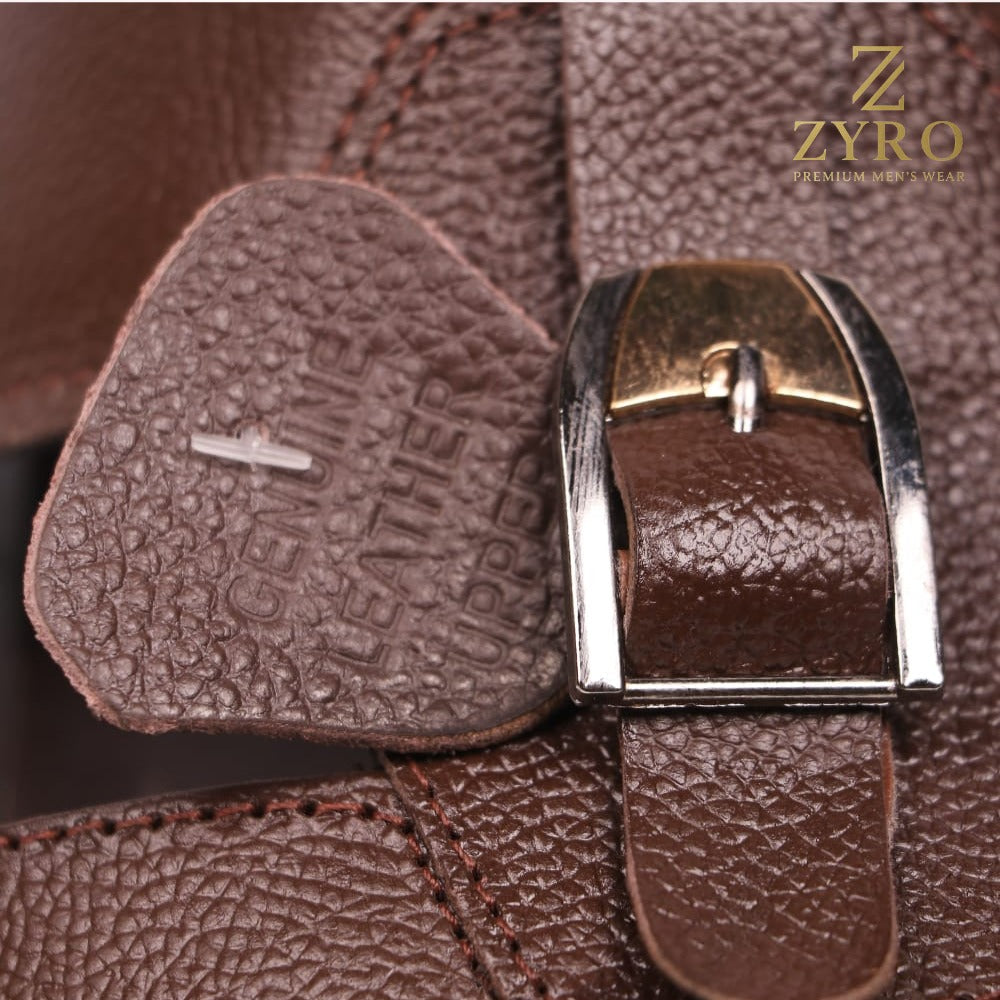 ZYRO Premium Handmade Cow Leather Slippers – Soft & Washable PU Sole