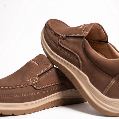 Brown Slip-On Loafers Premium Suede  · Medicated Insole