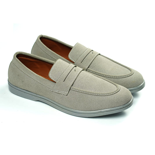 Loro Piana Grey Penny Loafers