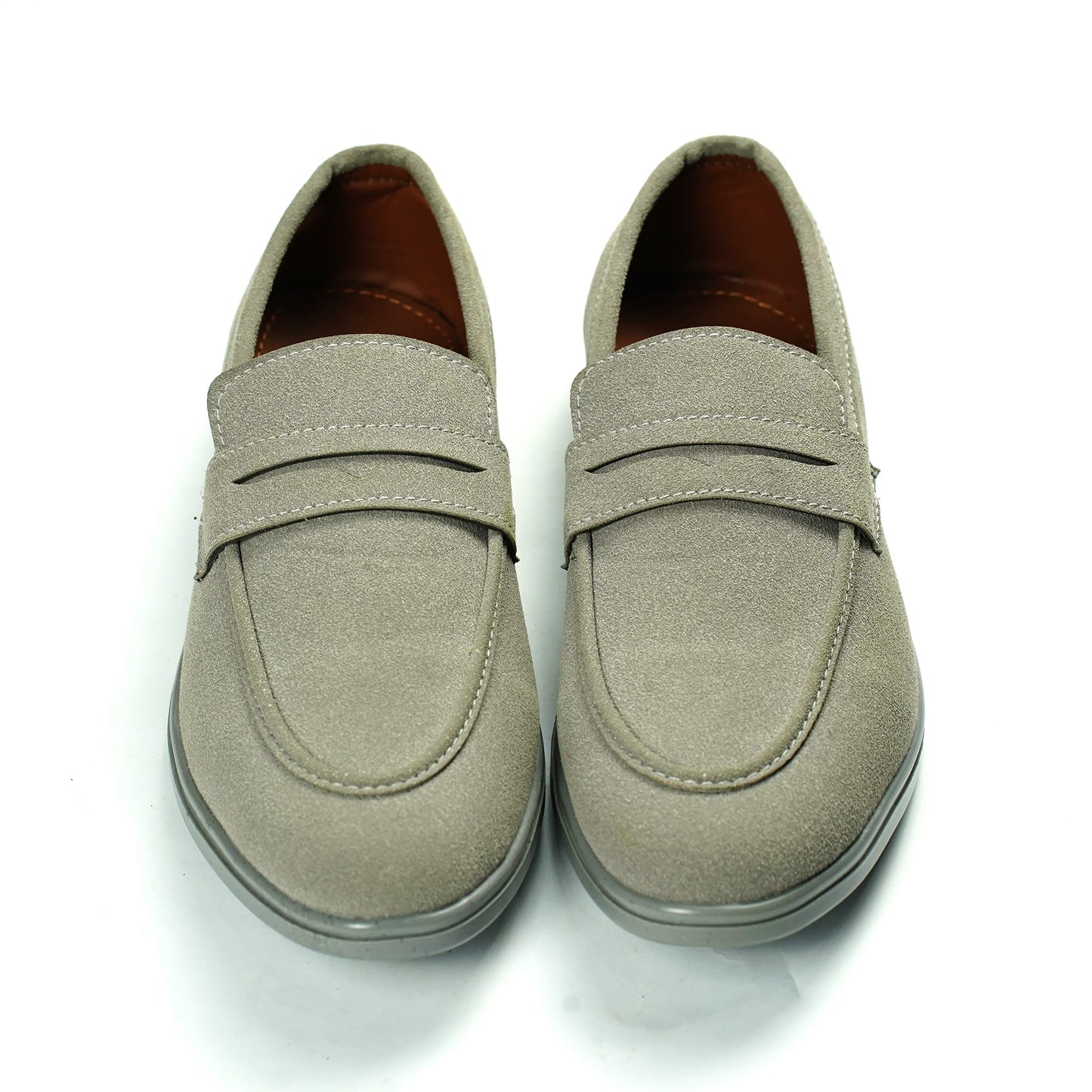 Loro Piana Grey Penny Loafers