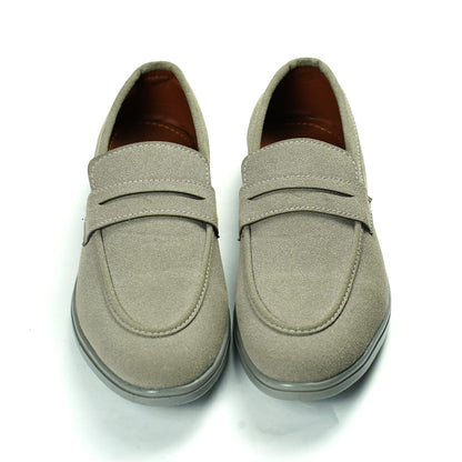 Loro Piana Grey Penny Loafers