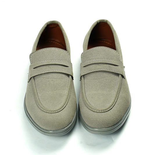 Loro Piana Grey Penny Loafers