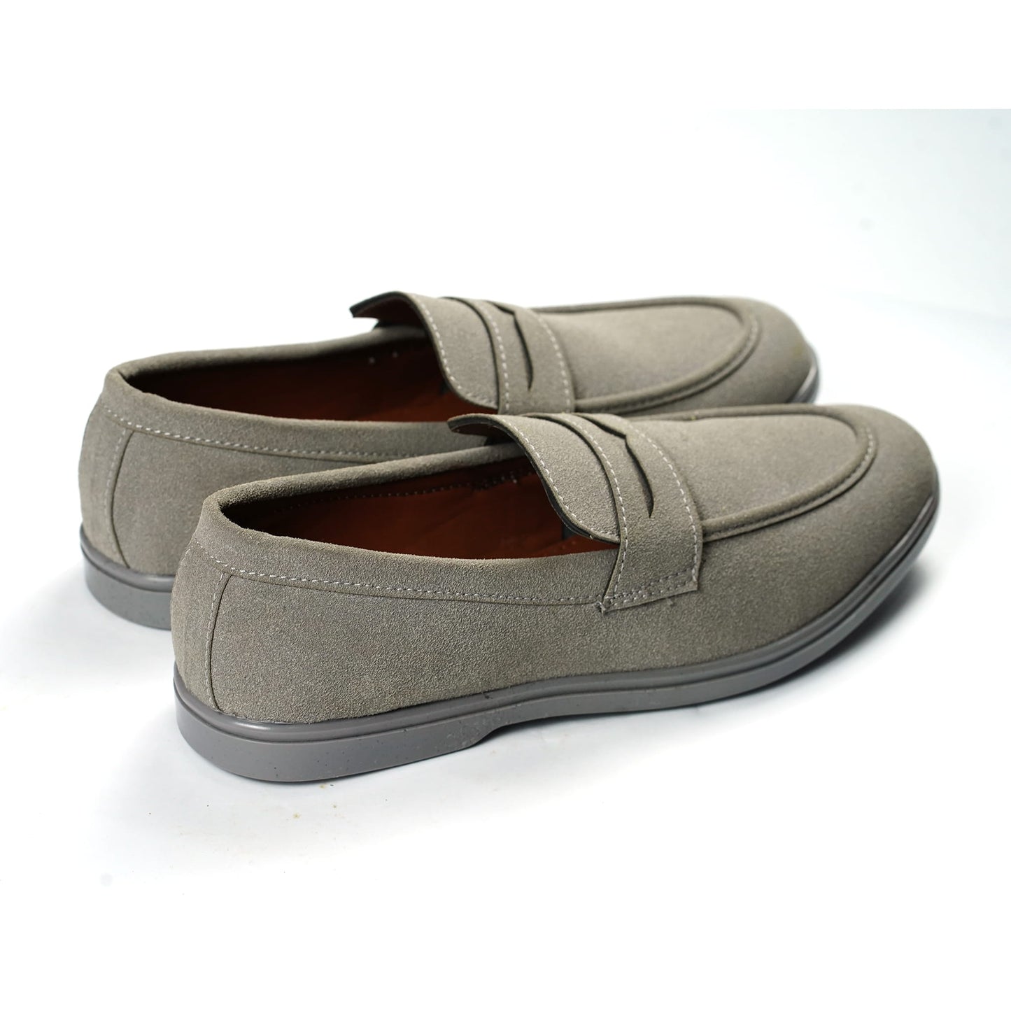 Loro Piana Grey Penny Loafers
