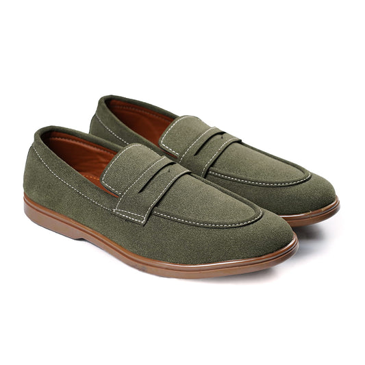 Loro Piana Green Penny Loafers