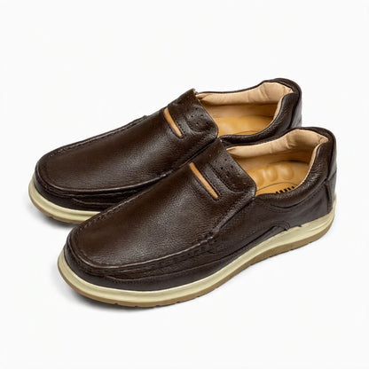 Brown Slip-On Loafers Premium Cow Leather · Medicated Insole