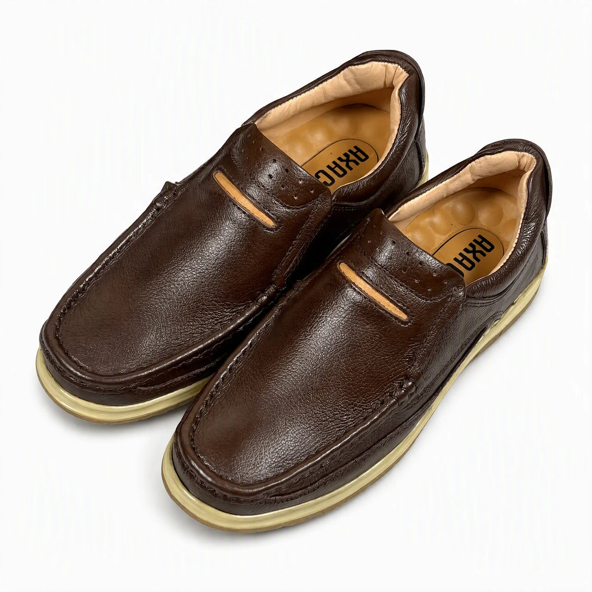 Brown Slip-On Loafers Premium Cow Leather · Medicated Insole