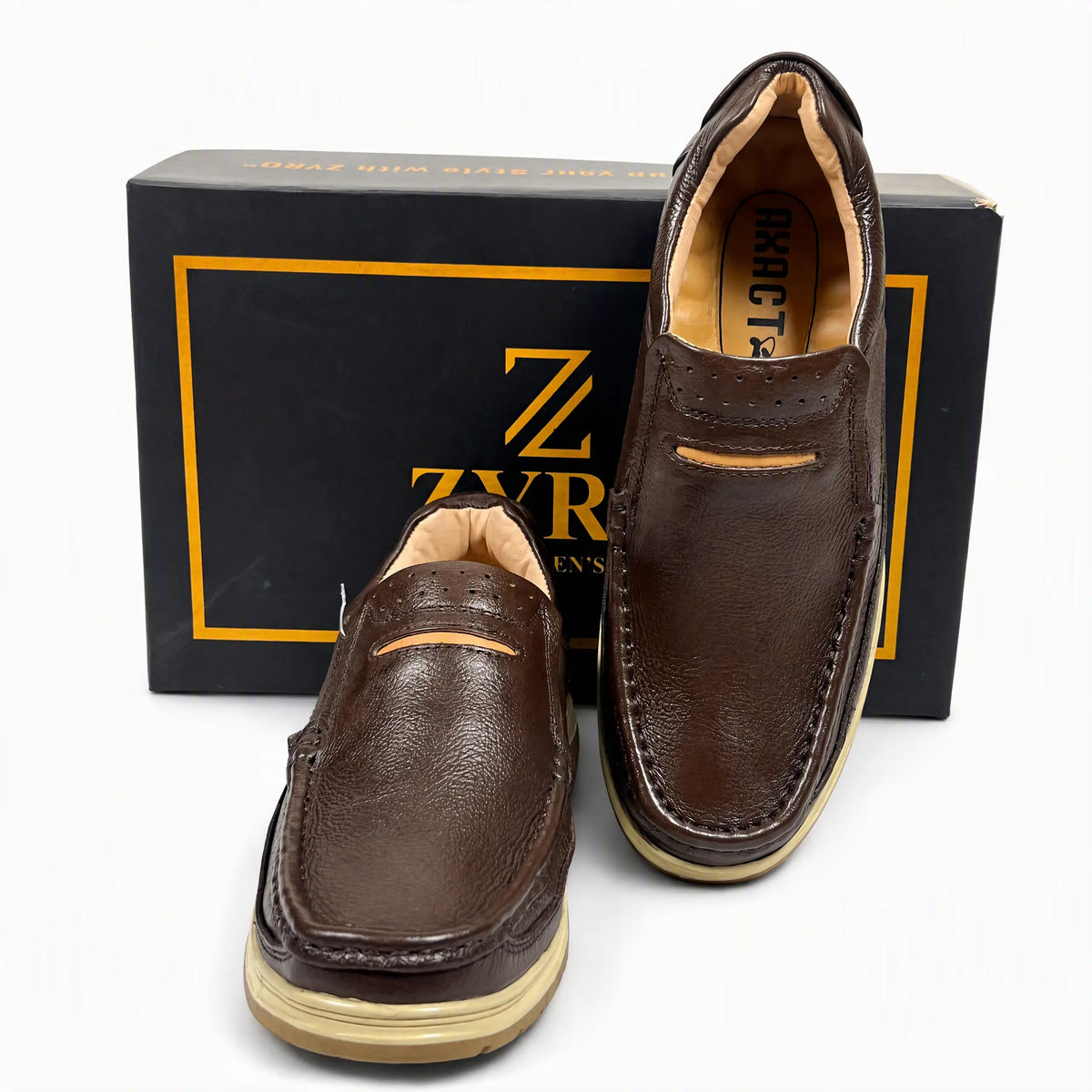Brown Slip-On Loafers Premium Cow Leather · Medicated Insole
