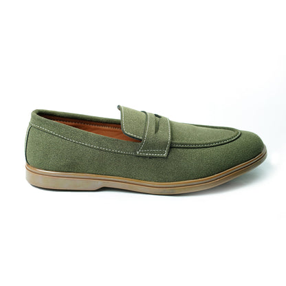 Loro Piana Green Penny Loafers