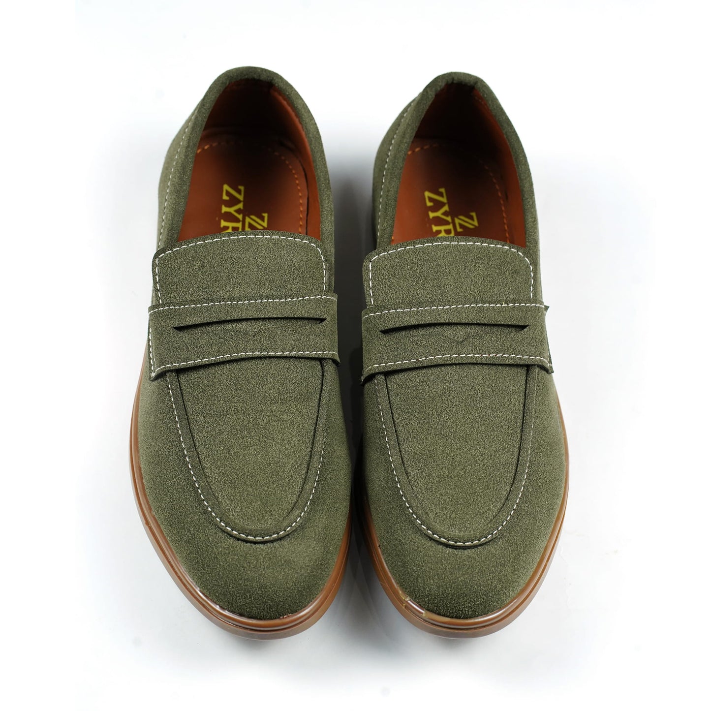 Loro Piana Green Penny Loafers