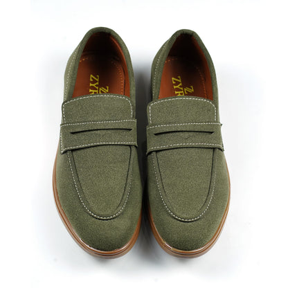 Loro Piana Green Penny Loafers