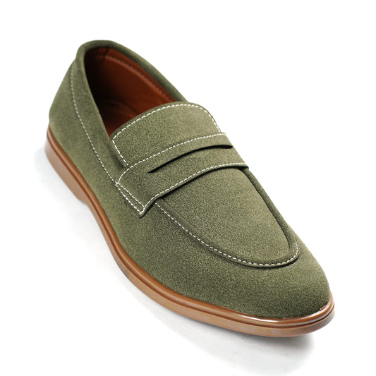 Loro Piana Green Penny Loafers